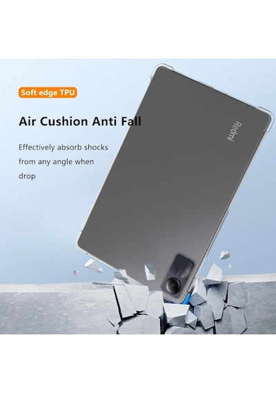 Samsung Galaxy Uyumlu Tab S9 Fe Kılıf Darbelere Dayanıklı Şeffaf Kapak