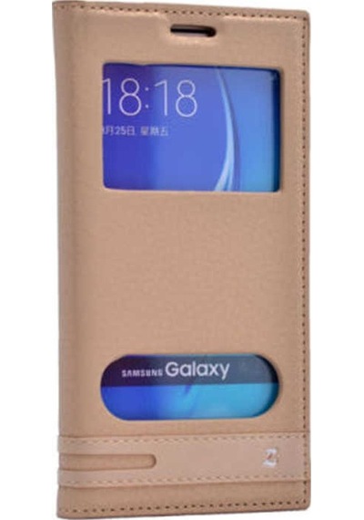 Galaxy Uyumlu J7 2016 Kılıf Elite Pencereli Kapaklı Kılıf