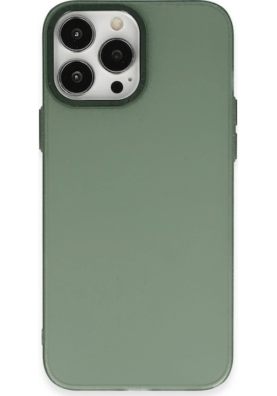 Apple  Uyumlu  iPhone 13 Pro Max Kılıf Modos Metal Kapak Koyu Yeşil