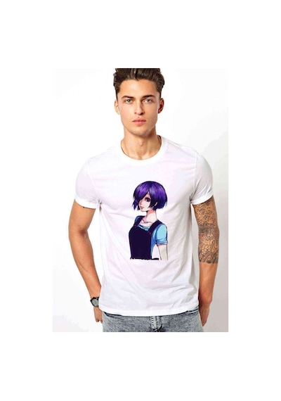 Anime Tokyo Ghoul Anteiku Baskılı Beyaz Erkek Tshirt (531000029)