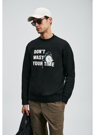 Lufian 112030173 Henry Erkek Sweatshirt Siyah