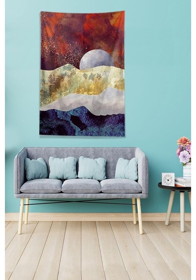Pelangi Kızıl Ayın Serüveni Leke Tutmaz Kadife Kumaş Duvar Örtüsü Duvar Halısı Tapestry Dwll333, 70 X 100 Diğer