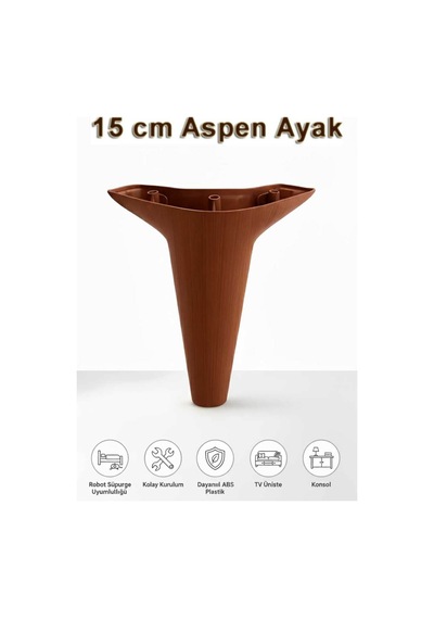 Aspen 15 Cm Ceviz 4'lü Set Koltuk Baza Dolap Tv Ünitesi Yatak Odası Konsol Ayağı Ceviz
