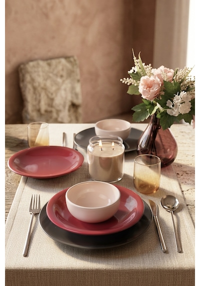 Keramika Noble Mix Yemek Takımı 6 Parça 2 Kişilik 030-520-623 Çok Renkli