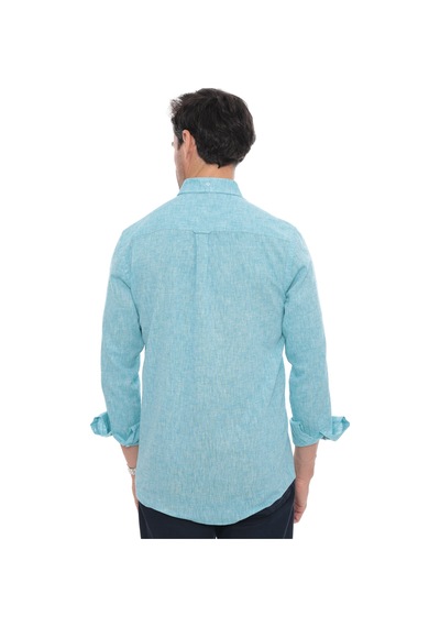 Slim Fit Uzun Kol Yaka Düğmeli Nefes Alan Keten Hediye Kutulu Erkek Gömlek Fs-004548 - Koyu Mint-3223 Slim Fit Uzun Kol Yaka Düğmeli Nefes Alan Keten Hediye Kutulu Erkek Gömlek Fs-004548 - Koyu Mint-3223