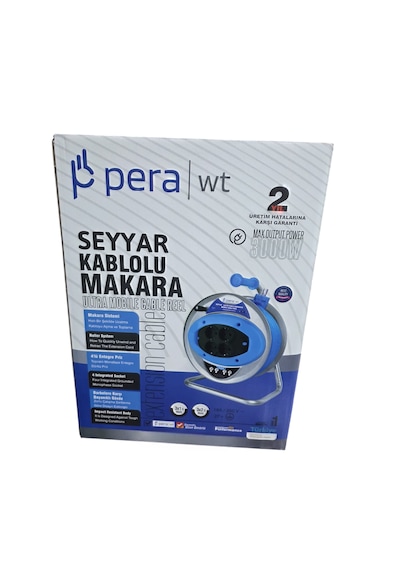 Pera 3x2,5 Mm 40 Metre Makaralı Plastik Seyyar Kablo Monofaze 40 Metre