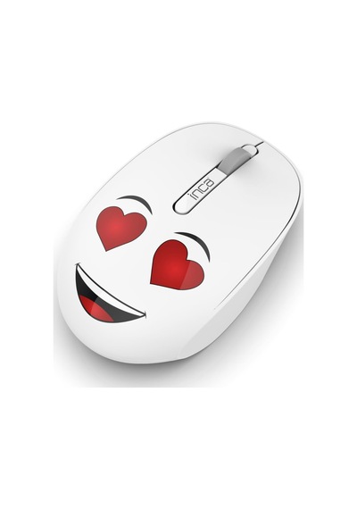 Inca Wenny Iwm-245bt Desing 3d Wireless Mouse- Beyaz, Sevimli Emoji Karakterli,2.4 Ghz Nano Usb,ergonomik Zarif Kullanım Şekli, Konforlu Dokunuş Hissi,1200 Dpi, 10m Çekim Mesafesi,uyku Modu