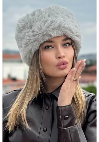 Mollycrush Kışlık Kalpak Şapka Rus Slav Kazak Moğol Eskimo Tarzı Rahat Kalpak Gri