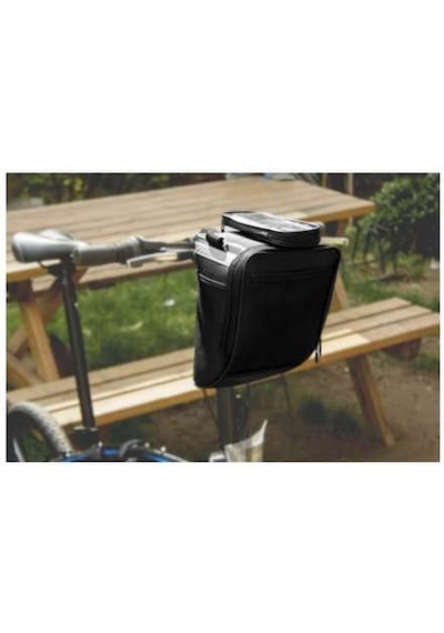 Procycle Pc-745 Katlanır Bisiklet Gidon Çantası Telefonluklu Siyah