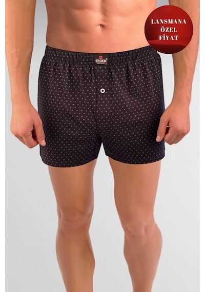 Erdem Lacivert Baskılı Desenli Penye Boxer 1400ylp Lacivert
