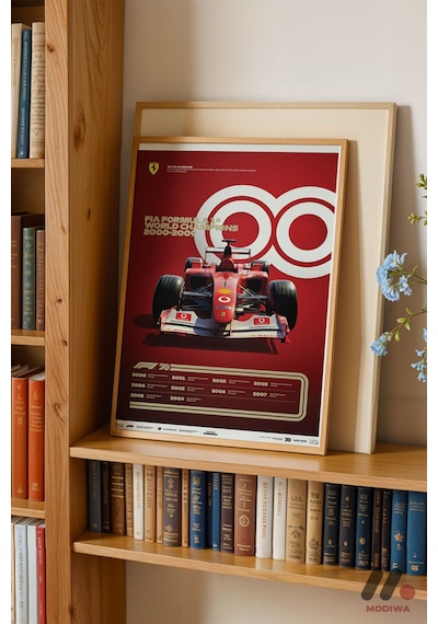 Formula 1 Şampiyonları 2000-2009, Ahşap Çerçeveli Duvar Tablosu - Oto Severlere Özel Hediye