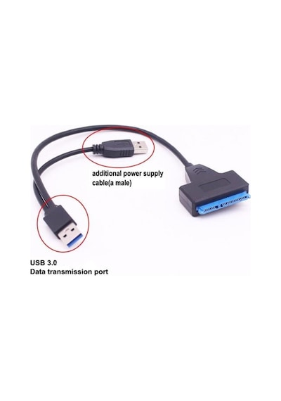 Usb 3.0 To Sata 2.5" 3.5" Hdd Kablo12V Power Adaptörlü Usb 3.0 To Sata 2.5" 3.5" Hdd Kablo12V Power Adaptörlü