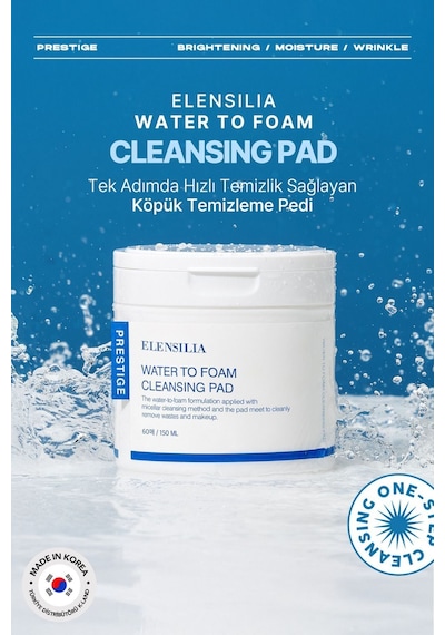 Elensılıa Misel Temizleme Pedi Elensilia Water to Foam Cleansing Pad 60 Adet