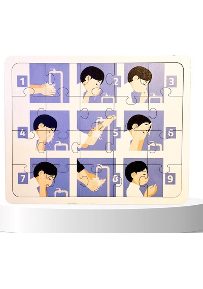Moon Beavers İslamı Öğreniyorum Puzzle Serisi - Erkek Abdest 83017,islami Eğitici Öğretici Ahşap Oyuncak