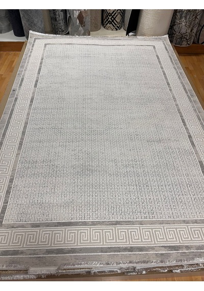 Bertuğ Halı Ada Serisi 08 Salon Oturma Odası Halısı 6m2 200x290 Açık Gri - Krem