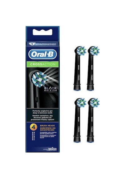 Oral-b Diş Fırçası Yedek Başlığı Cross Action Siyah 4 Adet