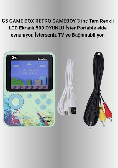 Mey İthalat Tv Bağlantılı 500 Oyunlu Mini Gameboy Konsol