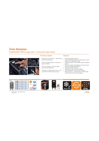 Osram Batterycharge 906 Akü Şarj Cihazı Oebcs906