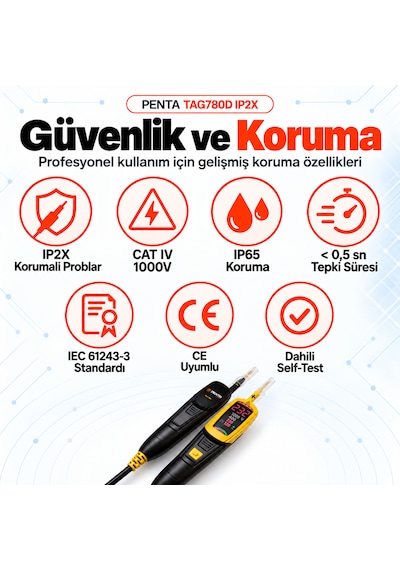 Penta Tag780d Ip2x Dijital Alçak Gerilim Dedektörü