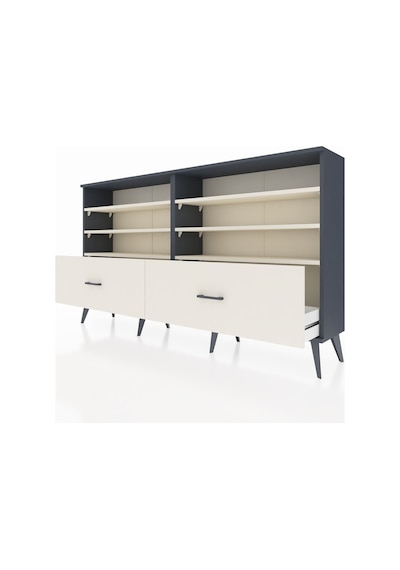 Arges Konsol 6 Raflı 2 Çekmeceli 176x30x99 Antrasit-aytaşı Antrasit-aytaşı