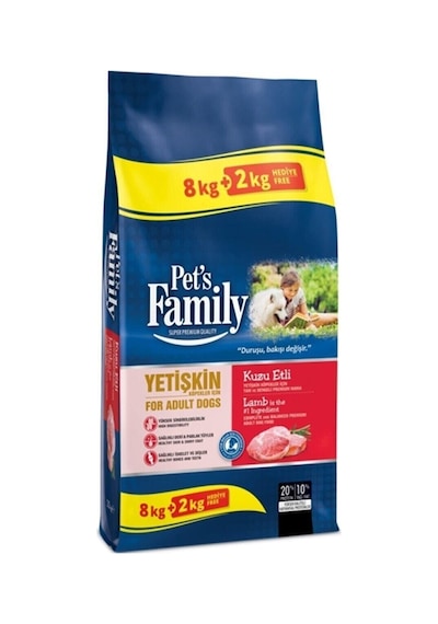 Pet's Family Kuzu Etli Yetişkin Köpek Maması 10 KG