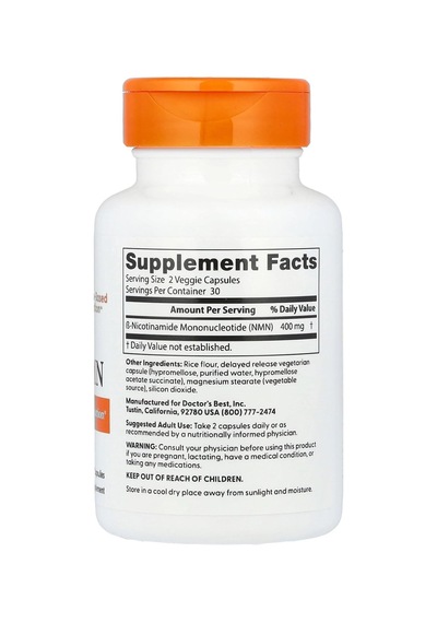 Doctor's Best Nmn Nicotinamide Mononucleotide Nad+ 400 Mg 60 Caps