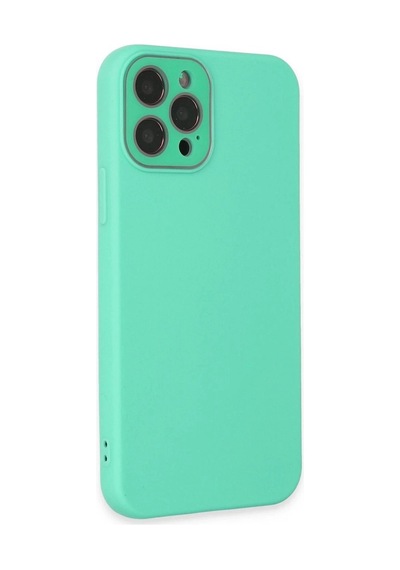 Mey İthalat iPhone Uyumlu 12 Pro Max Kılıf Lansman Glass Kapak - Turkuaz