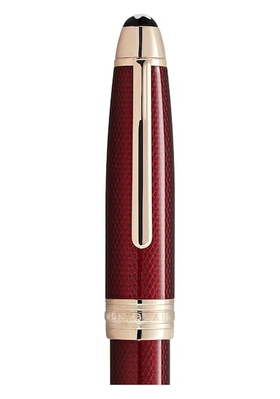Montblanc Meisterstück Solitaire Altın Saat Dolma Kalem - F Uç 13 Bordo