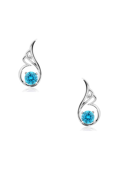 Chavin Topaz Melek Kanadı 0.02 Carat Gümüş Küpe Ey47 Beyaz