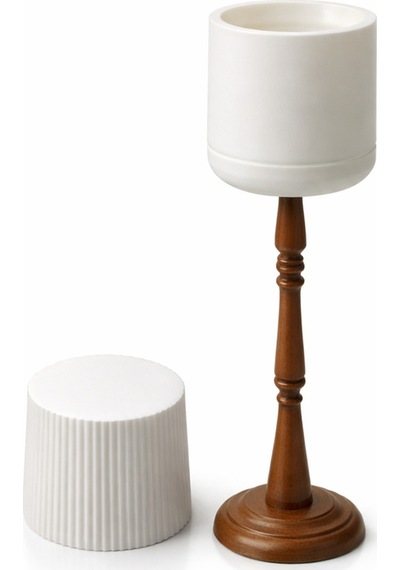 Mini Lambader Pilli Led Mumlu Sunumluk / Dekoratif Ambiyans Gece Lambası Beyaz