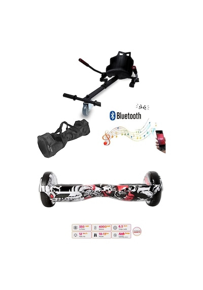 Citymate Elektrikli Kaykay Hoverboard Akıllı Denge 6.5 Inch + Hoverkart + Çanta Extrem Paket D06