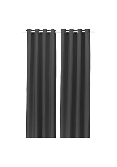 Ikea Gınstmott Fon Perde 145x300 Cm Siyah Gri Siyah - Gri