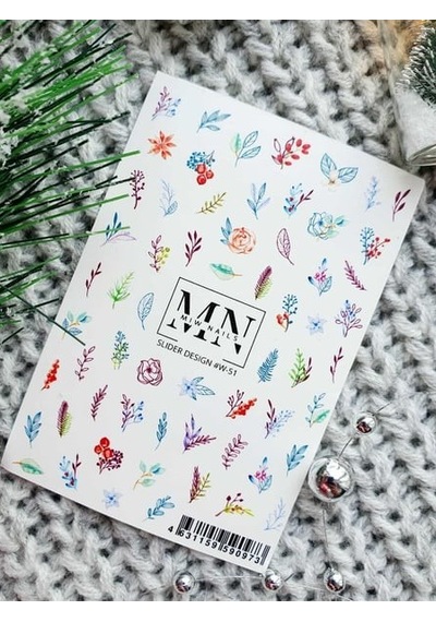 Nail Art Slider Stiker Soyut Fırça W51