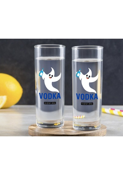 Kişiye Özel Renkli Baskılı Vodka Tasarımlı İkili Vodka Bardağı-1