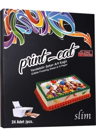 Print Eat Yenilebilir Şekerli Kağıt 24 Adet Slim 6