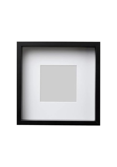 Ikea Sannahed 25x25 Cm Siyah Derin Kutu Çerçeve, Ahşap Fotoğraf Resim Çerçevesi Açık Bej