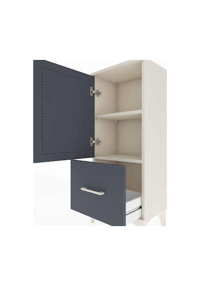 Arges Komodin 2 Raflı Tek Çekmeceli Tek Kapaklı 44x30x106 Aytaşı-antrasit Aytası