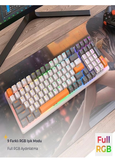 9 Full Rgb Aydınlatma Modlu %100 Kablolu Gerçek Mekanik Klavye Oy