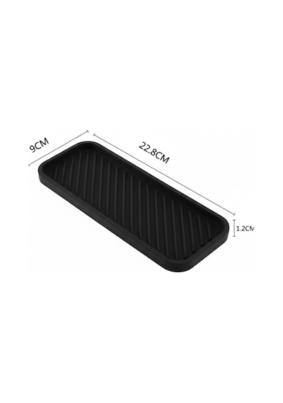 Siyah Silikon Yağdanlık Yağlık Standı Altlık Çok Amaçlı Organizer Sabunluk Altlığı 23x10 Cm Diğer