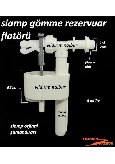 Siamp Flatör Plastik Çıkış Gömme Rezervuar İç Takım Şamandıra Yan