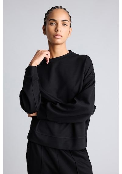 Defacto Oversize Düşük Omuz Bisiklet Yaka Skuba Dalgıç Kumaş Basic Sweatshirt I9314ax26aubk81 Siyah-bk81