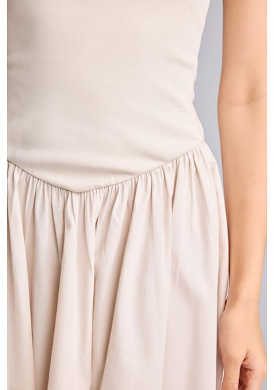Defacto Straplez Poplin Mıdı Bej Elbise H8443ax26smbg757 Bej-bg757