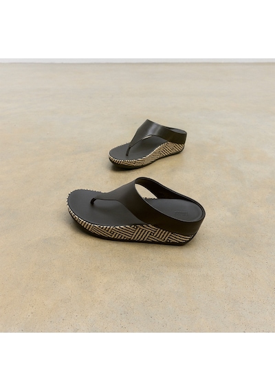 001 Black Terlik Kadın Diğer A4q-001/c15 Fitflop Lulu Lux Graphic-weave Leather Toe-post siyah