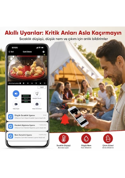 Akıllı Kameralı Kuluçka Makinesi - 12'li
