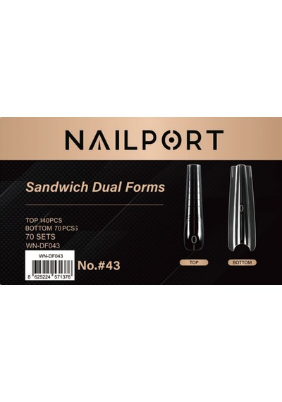 Long Balerin Protez Tırnak Sandwich Dual Üst Form Jel Polygel Acrygel - Akrijel Ve Polijel İçin Dual Form Şablon 140lı Wn-df043