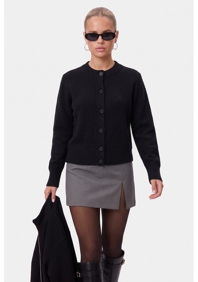 Ritnice Kadın Warm Soft Dokulu Basic Siyah Triko Hırka