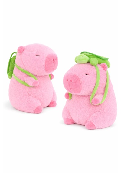Capybara Çantalı 35 Cm Yumuşak & Sevimli Peluş Oyuncak Açık Pembe