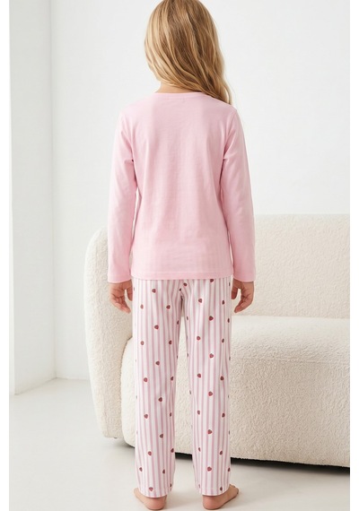 Siyah İnci Pamuklu Likralı Örme Pijama Takım26241163 Pembe Siyah İnci Pamuklu Likralı Örme Pijama Takım26241163 Pembe