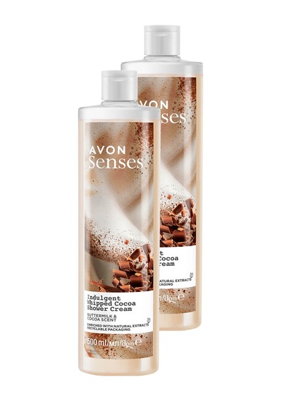 Avon Senses Indulgent Buttermilk Ve Kakao Özü İçeren Duş Kremi 2 x 500 ML