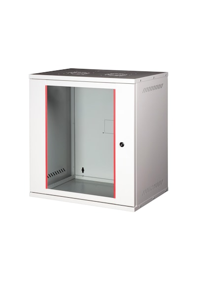 Lande - 12u 19" Cam Kapaklı Duvar Tipi Rack Kabinet Genişlik: 544 Mm Derinlik: 400 Mm Açık Gri Demonte